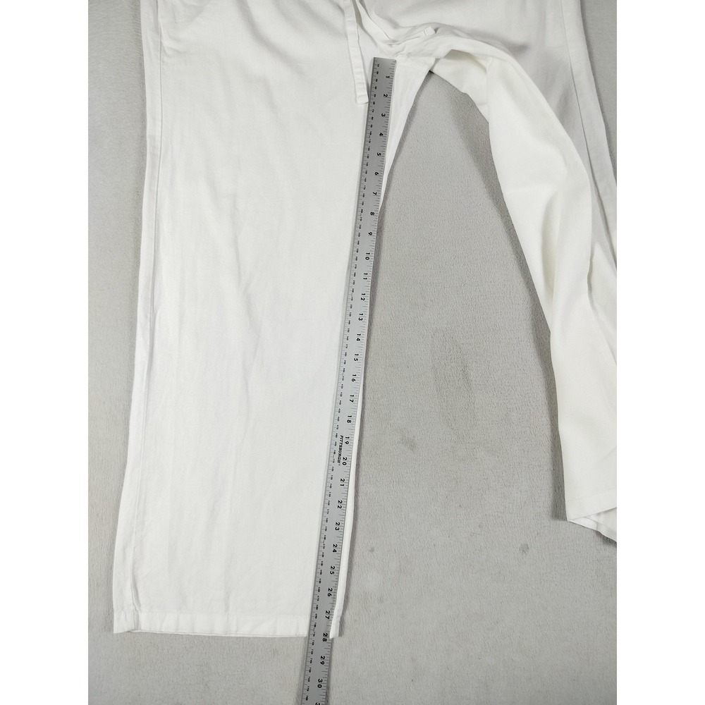 Old Navy Pants Womens Large White Linen Blend Wide Leg High Rise Drawstring - Picture 8 of 11